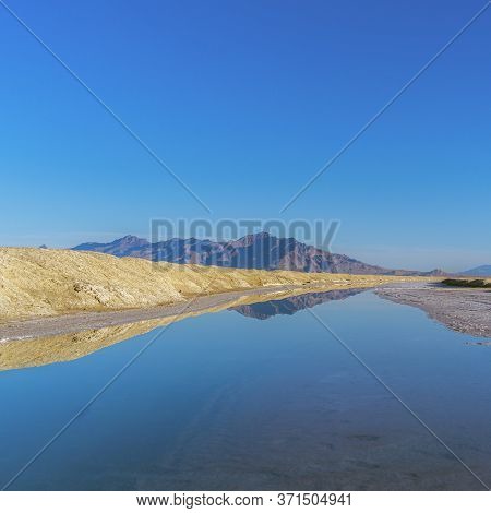 Square Frame Reflections In A Pan At The Bonnievale Salt Flats