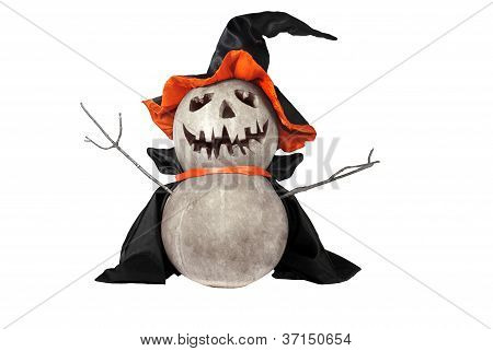 Funny Halloween græskar med sort hat
