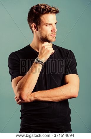 Watches Are Convenient. Status And Reputation. Watch Repair. Keep Punctual. Man Well Groomed Handsom