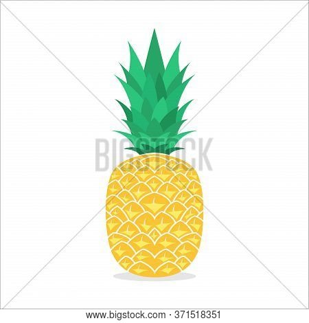 Pineapple Fruit Icon. Pineapple Icon Vector Flat Illustration For Graphic And Web Design Isolated On
