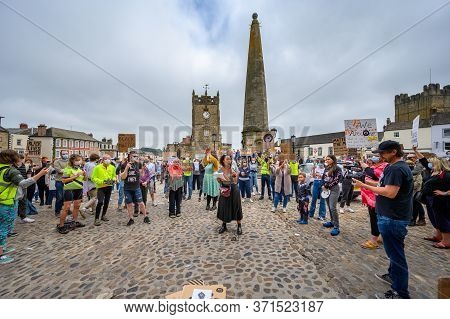 Richmond, North Yorkshire, Uk - June 14, 2020: Ultra-wide Shot Of Filming A Speaker At A Black Lives