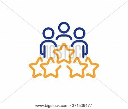 Business Meeting Line Icon. Employee Nomination Sign. Teamwork Rating Symbol. Colorful Thin Line Out