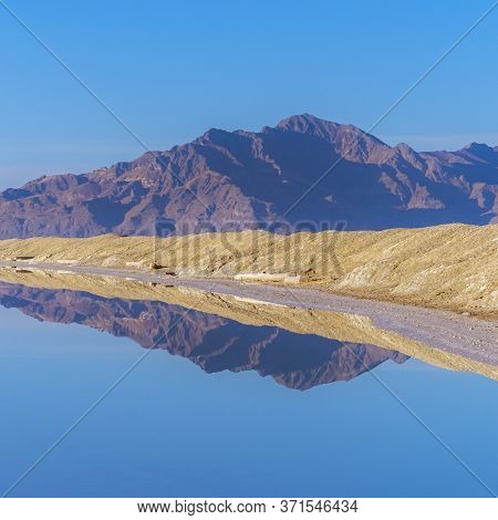 Square Reflection In Still Water At Bonnievale Salt Flats