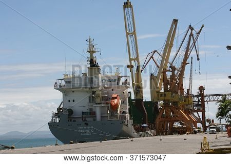 Ilheus, Bahia / Brazil - March 26, 2012: Ship Is Seen At The Port Of Ilheus, Southern Bahia.