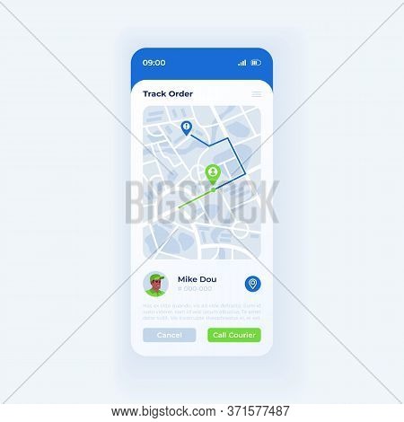 Order Tracking App Smartphone Interface Vector Template. Mobile App Page Light Theme Design Layout. 