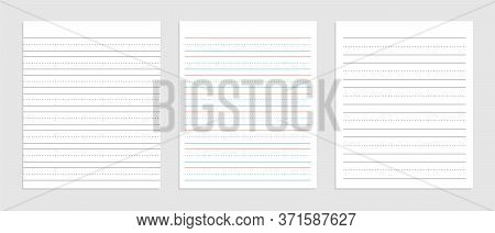 Three  Line English Paper Sheet Of Notebook