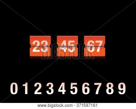 Flip Countdown Clock With Two-digit Number - Orange Counter Timer On Black Background, Time Remainin