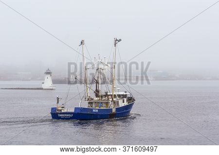 New Bedford, Massachusetts, Usa - February 20, 2018: Commercial Fishing Vessel Timberwolf, Hailing P
