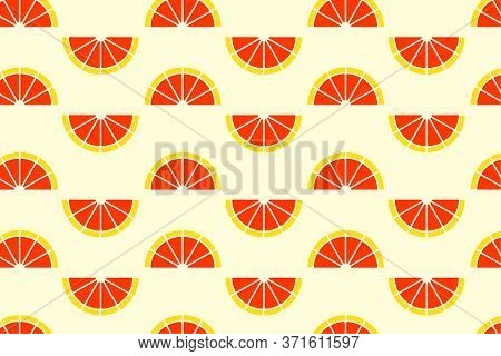 Fresh Sliced Orange Repeated Seamless Pattern. Vector Pattern For Textile And Print