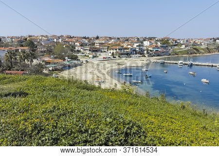 Panorama Of Town Of Nea Fokea, Kassandra, Chalkidiki, Greece