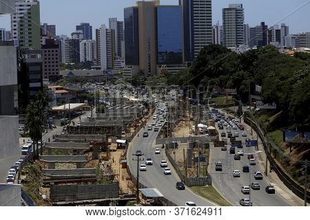 Salvador, Bahia / Brazil - October 24, 2019: Aerial View Of Avenida Antonio Carlos Magalhaes In Salv