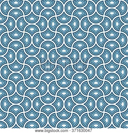 Ogee Drop Ornament. Maroccan Scales Mosaic Tiles. Scallop Motif. Oriental Traditional Pattern. Arabe