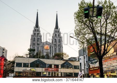 Daegu, South Korea - April 4, 2019 : Daegu Jeil Presbyterian Church In Daegu City, South Korea.