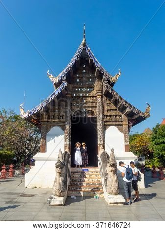 Chiang Mai Thailand-11 January 2020:prasat Temple,chiang Mai According To Evidence, The Inscription 