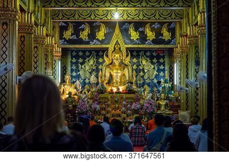 Chiang Mai Thailand-12 January 2020:phan On Temple Was Built Around 2044 B.e. During The Reign Of Ph