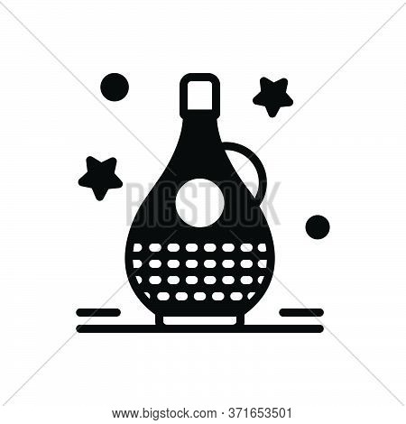 Black Solid Icon For Balsamic Jar  Clean Glossy Oleaginous