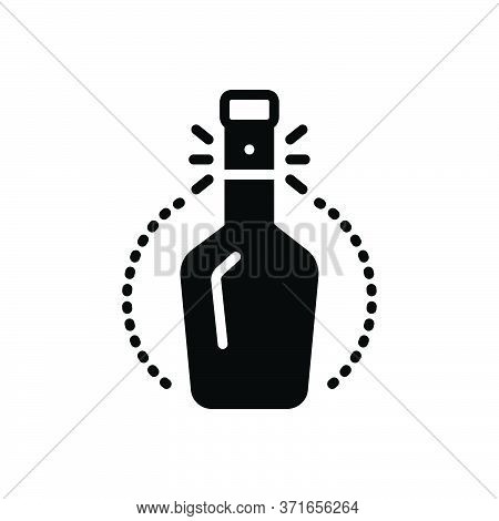 Black Solid Icon For Bottleneck Spout Alcohol Beverage