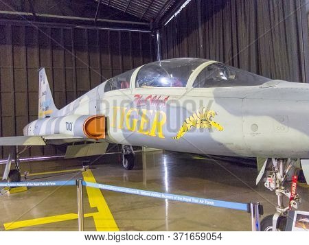 Royal Thai Air Force Museum Bangkok,thailand-18 August 2018:f5 Fighter At King Rama V Is The Driver.