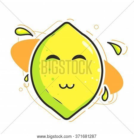 Lemon Cartoon Logo Design Vector Template. Illustration