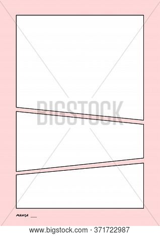 Manga Storyboard Layout Comic Book Template Pink