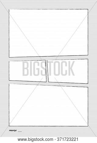 Manga Storyboard Layout Comic Book Template Grey