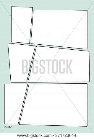 Manga Storyboard Layout Comic Book Template Green