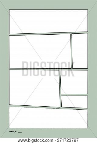 Manga Storyboard Layout Comic Book Template Green