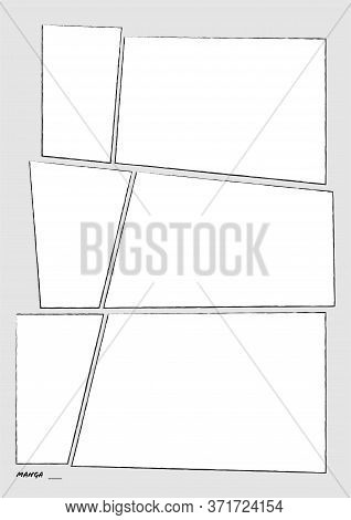 Manga Storyboard Layout Comic Book Template Grey