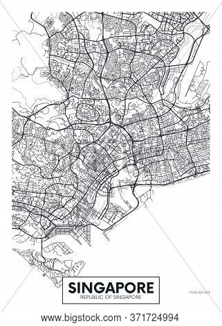 City Map Singapore, Travel Vector Poster Design