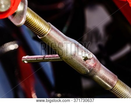 High Strength Steel Turnbuckle, Stretching Screw Or Bottlescrew In Machine. Machinery Industrial Det