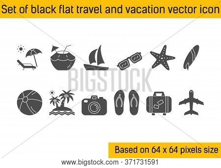 Travel And Vacation Premium Icon With Solid Style Isolated On White Background. Vector Icon Design T