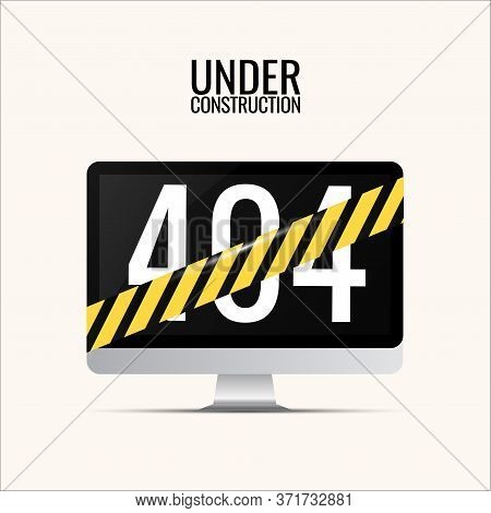 Website Under Construction Page. Flat Style Vector Illustration.