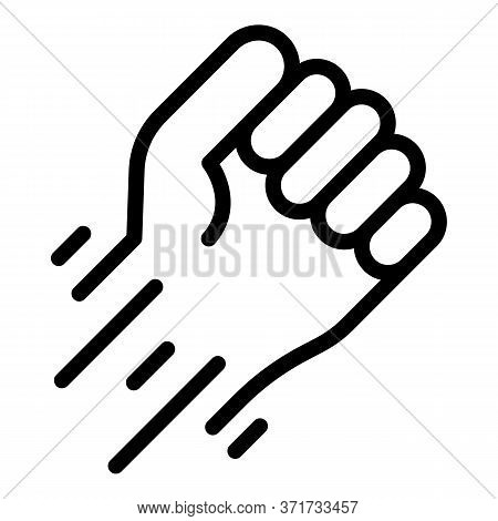 Fist In Motion Icon. Outline Fist In Motion Vector Icon For Web Design Isolated On White Background