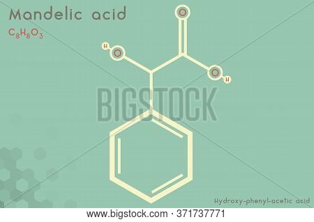Large And Detailed Infographic Of The Molecule Of Mandelic Acid