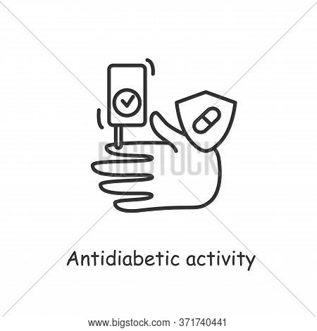 Antidiabetic Activity Of Probiotics Icon. Control Of Sugar In Blood And Healthy Concept. Diabetes Pr