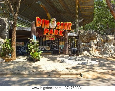 Nakhon Ratchasima Zoo Nakhon Ratchasima Thailand-09 March 2019::tourists Rent Bicycles Or Golf Carts