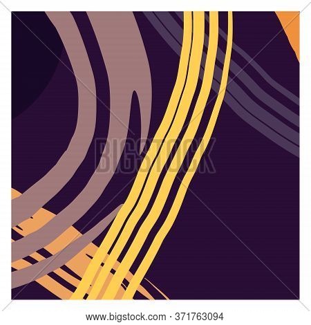 A Set Of Twelve Abstract Isolated Backgrounds. Hand-drawn Brush Strokes And Scribble Objects. Modern