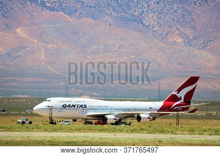 June 10, 2020 In Mojave, Ca:  Retired 747 Commercial Airline Aircraft Stored To Be Resold Taken At T