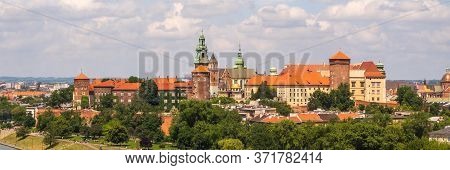 Krakow, Poland Top View Of Old Town And Wawel Poland Top View Of Old Town And Wawel Castle On The Hi