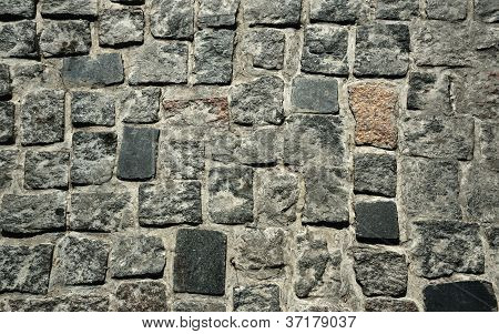 Primo piano del blocco di pietra marciapiede