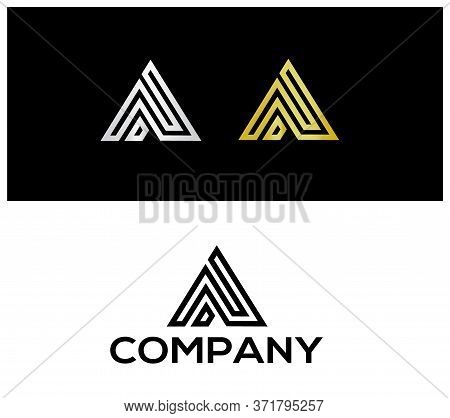 Silver Golden And Black Letter A Logo
