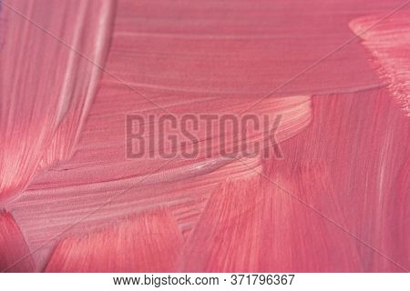 Pink Background With Oil Paint. Abstract Textured Background In Soft Pink. Neutral Spring Background