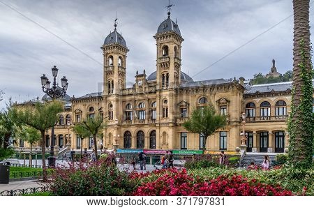 San Sebastian, Spain - Sept 10, 2017. City Hall Of San Sebastian. Also Called Donostia In Basque Cou