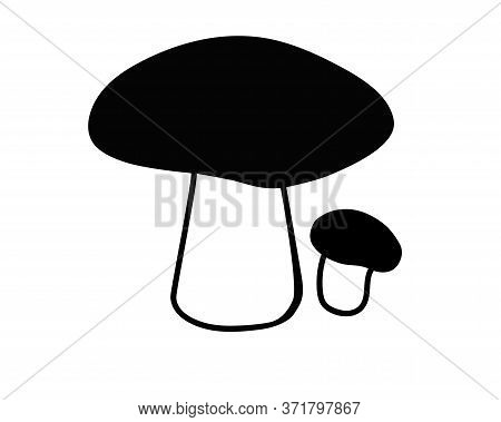 Champignon Mushrooms - Large And Small - A Silhouette For The Logo And Corporate Identity. Mushrooms