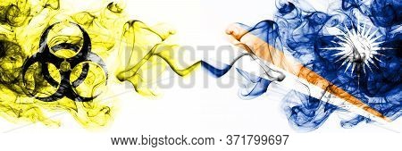 Marshall Islands Quarantine. Coronavirus Covid-19 Lockdown. Smoky Mystic Flag Of Marshall Islands Wi