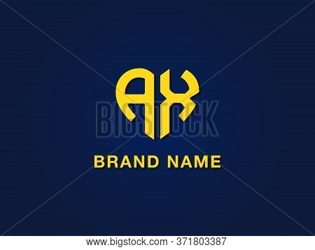 Minimal Love Initial Letter Ax Logo. This Icon Incorporate With Two Love Shape Typeface In The Creat