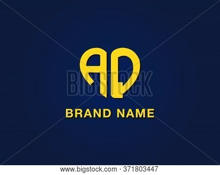 Minimal Love Initial Letter Aq Logo. This Icon Incorporate With Two Love Shape Typeface In The Creat