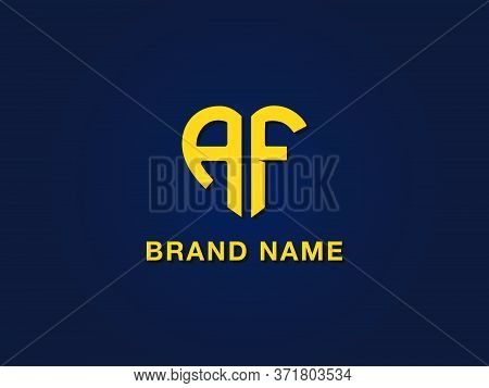 Minimal Love Initial Letter Af Logo. This Icon Incorporate With Two Love Shape Typeface In The Creat