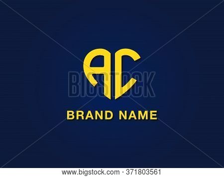 Minimal Love Initial Letter Ac Logo. This Icon Incorporate With Two Love Shape Typeface In The Creat