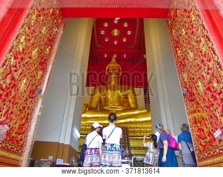 Ayutthaya Thailand-28 February 2019:wihan Phra Mongkhon Bophit In Ayutthaya That Has Been Well Resto